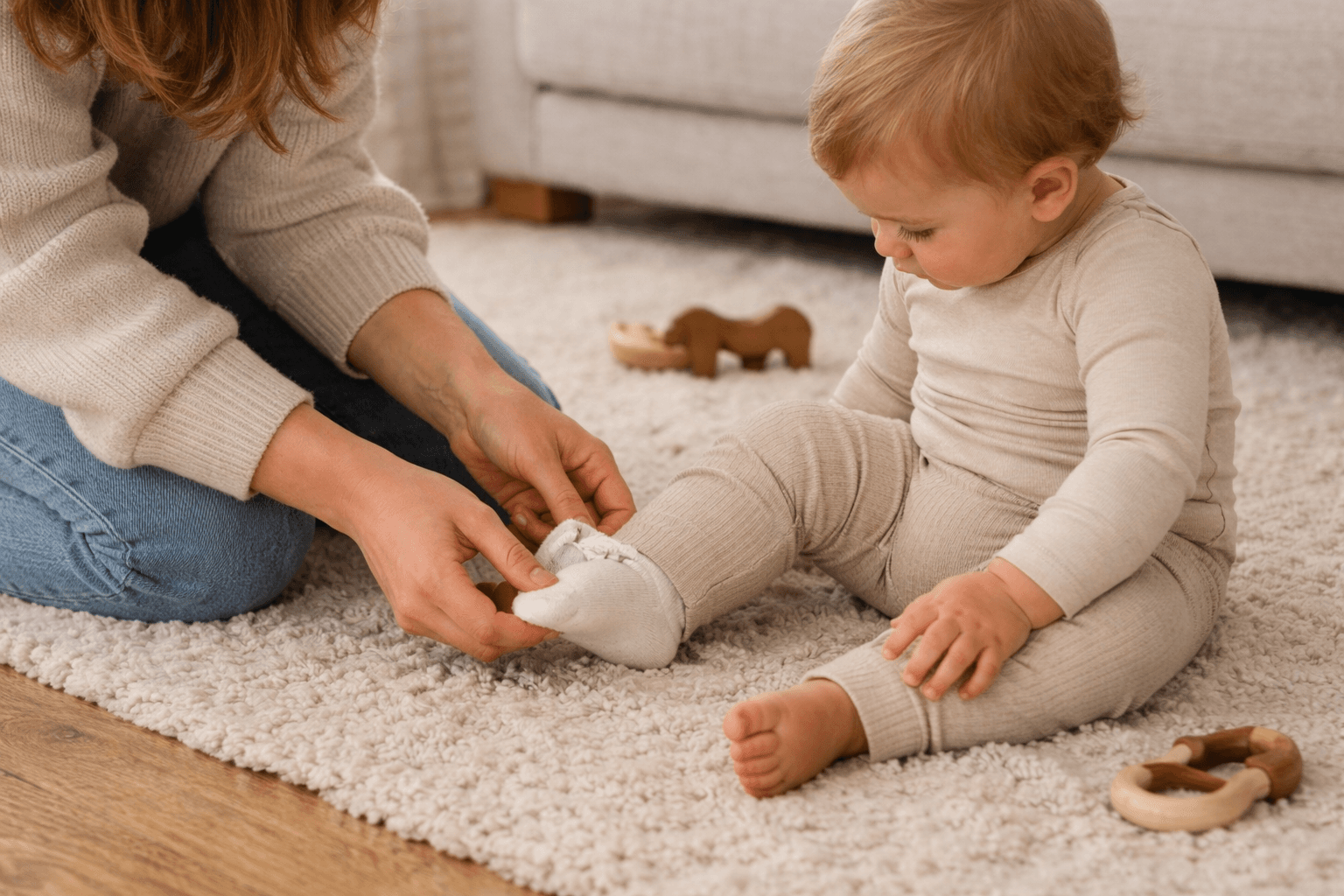 Bebé intentando caminar